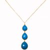 Gemshine - Damen - Halskette - Anhänger - 925 Silber - Vergoldet - Türkis - Blau - CANDY - Tropfen - 9 cm