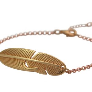 Gemshine - Armband - Feder - Rose Vergoldet - Boho