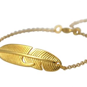 Gemshine - Armband - Feder - Vergoldet - Boho