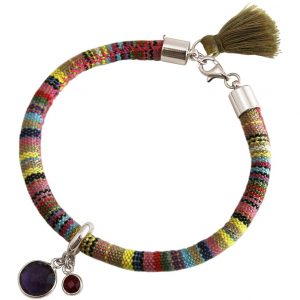 Gemshine - Damen - Armband - 925 Silber - AZTEC - Amethyst - Rubin - Violett - Rot