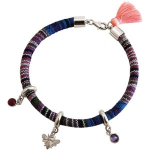 Gemshine - Damen - Armband - 925 Silber - AZTEC - BEE - Biene  - Rubin - Rot - Amethyst - Violett