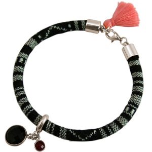 Gemshine - Damen - Armband - 925 Silber - AZTEC - Rauchquarz - Rubin - Rot - Rosa