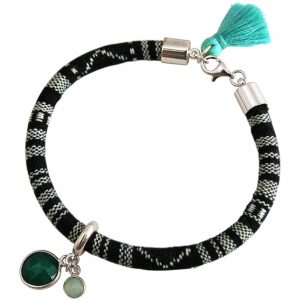 Gemshine - Damen - Armband - 925 Silber - AZTEC - Smaragd - Chalcedon - Grün - Meeresgrün