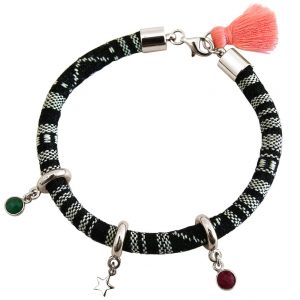 Gemshine - Damen - Armband - 925 Silber - AZTEC - STAR - Stern - Rubin - Rot - Smaragd - Grün