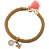 Gemshine - Damen - Armband - 925 Silber - Vergoldet - Edelstein - Rosenquarz - BEE - Biene - Rosa - Braun