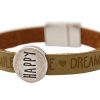 Gemshine - Damen - Armband - Happy - WISHES - Braun - Sand - Magnetverschluss