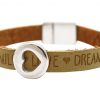 Gemshine - Damen - Armband - Herz - Liebe - WISHES - Braun Sand - Magnetverschluss