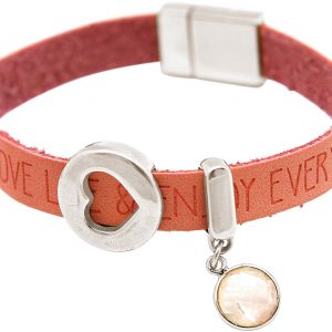 Gemshine - Damen - Armband - Herz - Liebe - WISHES - Rosenquarz - Rosa - Pink - Magnetverschluss