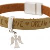 Gemshine - Damen - Armband - Schutz Engel - 925 Silber - WISHES - Braun Sand - Magnetverschluss