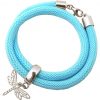 Gemshine - Damen - Armband - Wickelarmband - 925 Silber - Libelle - Blau