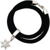 Gemshine - Damen - Armband - Wickelarmband - 925 Silber - Schneeflocke - Schwarz