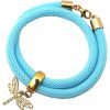 Gemshine - Damen - Armband - Wickelarmband - 925 Silber - Vergoldet - Libelle - Blau
