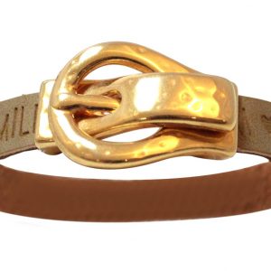 Gemshine - Damen - Armband - WISHES - Braun - Sand - Gürtel - Schnalle - Magnetverschluss
