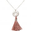 Gemshine - Damen - Halskette - Anhänger - 925 Silber - Lotus Blume - Quaste - Rose - YOGA - 45 cm