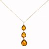Gemshine - Damen - Halskette - Anhänger - 925 Silber - Vergoldet - Citrin Quarz - Gelb - Gold - CANDY - Tropfen - 9 cm
