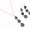 Gemshine - Damen - Halskette - Anhänger - 925 Silber - Vergoldet - Iolith Quarz - Blau - CANDY - Tropfen - 9 cm – Bild 4
