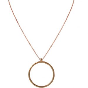 Gemshine - Damen - Halskette - Anhänger - Eternity Kreis - Minimalistisch - Geometrisch - Design - Rose - 80 cm