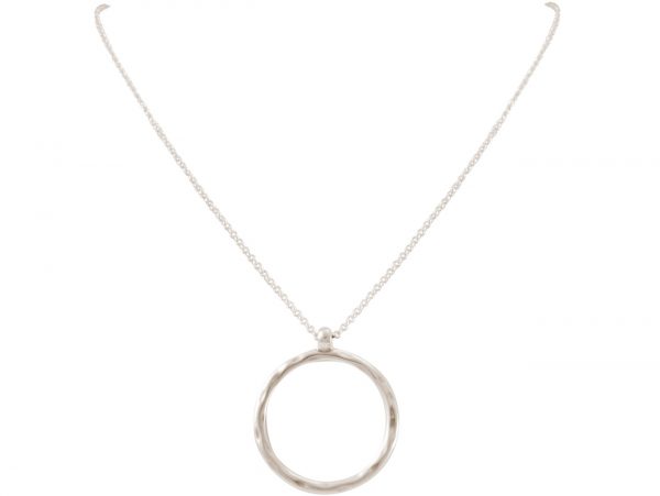 Gemshine - Damen - Halskette - Anhänger - Eternity Kreis -Minimalistisch - Geometrisch - Design - Silber - 45 cm
