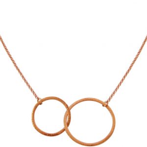 Gemshine - Damen - Halskette - Anhänger - Eternity Kreise - Infinity - Minimalistisch - Geometrisch - Design - Rose - 45 cm