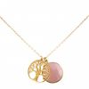 Gemshine - Damen - Halskette - Anhänger - LEBENSBAUM - 925 Silber Vergoldet - Onyx - Rosa - 45 cm – Bild 3