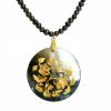Gemshine - Damen - Halskette - Anhänger - Medaillon - Perlen - Perlmutt - Vergoldet - Tahiti - Grau - 5 cm