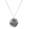 Gemshine - Damen - Halskette - Anhänger - Medaillon - Perlmutt - CHERRY BLOSSOM - 925 Silber - Schwarz Blau - 5 cm – Bild 3