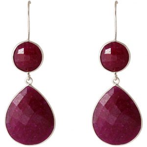 Gemshine - Damen - Ohrringe - 925 Silber - Rubin - Rot - CANDY - Tropfen - 6 cm
