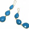 Gemshine - Damen - Ohrringe - 925 Silber - Vergoldet - Türkis - Blau - CANDY - Tropfen - 9 cm