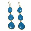 Gemshine - Damen - Ohrringe - 925 Silber - Vergoldet - Türkis - Blau - CANDY - Tropfen - 9 cm – Bild 5