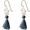 Gemshine - Damen - Ohrringe - Ohrhänger - 925 Silber - Lotus Blume - Quaste - Blau - YOGA - 4 cm – Bild 3