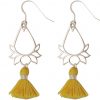 Gemshine - Damen - Ohrringe - Ohrhänger - 925 Silber - Lotus Blume - Quaste - Goldgelb - YOGA - 4,5 cm – Bild 3