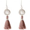 Gemshine - Damen - Ohrringe - Ohrhänger - 925 Silber - Lotus Blume - Quaste - Rose - YOGA - 4 cm