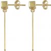 Gemshine - Damen - Ohrringe - Ohrhänger - Filigran - Minimalistisch - Geometrisch - Design - Vergoldet - 4,2 cm – Bild 3