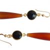 Gemshine - Damen - Ohrringe - Vergoldet - Karneol - Onyx - Orange - Schwarz - PARTY DROPS - 5 cm – Bild 4