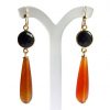 Gemshine - Damen - Ohrringe - Vergoldet - Karneol - Onyx - Orange - Schwarz - PARTY DROPS - 5 cm – Bild 5