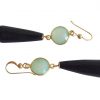Gemshine - Damen - Ohrringe - Vergoldet - Onyx - Chalcedon - Schwarz - Meeresgrün - PARTY DROPS - 5 cm – Bild 3