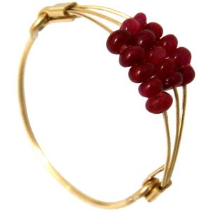 Gemshine - Damen - Ring - Vergoldet - Rubin - Rot, Ringgröße:54 (17.2)