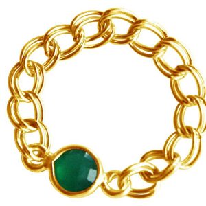 Gemshine - Damen - Ring - Vergoldet - Smaragd - Grün - Beweglich - Geschmeidig