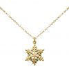 Gemshine - Damen - SCHNEEFLOCKE - Halskette - 925 Sterling Silber - Vergoldet - 2 cm