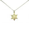 Gemshine - Damen - SCHNEEFLOCKE - Halskette - 925 Sterling Silber - Vergoldet - 2 cm – Bild 5