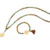 Gemshine - Mala Halskette - Anhänger - Vergoldet - Edelstein - Lachs - Grün - 80 cm – Bild 5