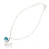 GEMSHINE Armband mit Einhorn und Türkis Edelstein. 18cm Armkette aus 925 Silber. Massiv 925 Silber, vergoldet, rose vergoldet. Made in Spanien. Geschenketui, Metall Farbe:Silber rose vergoldet