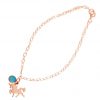GEMSHINE Armband mit Einhorn und Türkis Edelstein. 18cm Armkette aus 925 Silber. Massiv 925 Silber, vergoldet, rose vergoldet. Made in Spanien. Geschenketui, Metall Farbe:Silber rose vergoldet – Bild 4