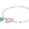 GEMSHINE Damenarmband aus 925 Silber mit YOGA Lotusblume und Türkis Tropfen. Edelstein hervorragender Qualität und Farbe. Made in Madrid / Spanien. Im eleganten Schmucketui mit Geschenkverpackung – Bild 4