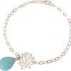 GEMSHINE Damenarmband aus 925 Silber mit YOGA Lotusblume und Türkis Tropfen. Edelstein hervorragender Qualität und Farbe. Made in Madrid / Spanien. Im eleganten Schmucketui mit Geschenkverpackung – Bild 3
