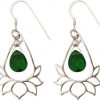 GEMSHINE Damenohrringe aus 925 Silber mit YOGA Lotusblumen und Turmalin Quarzen. Edelsteine hervorragender Qualität und Farbe. Made in Madrid / Spanien. Im eleganten Schmucketui und Geschenkverpackung – Bild 3