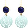 GEMSHINE Damenohrringe mit Mandalas und blauen Saphiren hervorragender Qualität. Ohrhänger Made in Madrid / Spanien. Im eleganten Geschenketui., Metall Farbe:Silber vergoldet – Bild 3