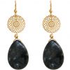 GEMSHINE Damenohrringe mit Mandalas und Labradoriten hervorragender Qualität. Ohrhänger. Made in Madrid / Spanien. Im eleganten Geschenketui., Metall Farbe:Silber vergoldet – Bild 3