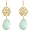 GEMSHINE Damenohrringe mit Mandalas und meeresgrünen Chalcedon Edelsteinen hervorragender Qualität. Ohrhänger. Made in Madrid / Spanien. Im eleganten Geschenketui – Bild 3