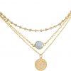 GEMSHINE Halskette Choker mit facettierten Mondsteinen und Mandala. 925 Silber oder hochwertig vergoldet. Qualitätsvoller Schmuck Made in München / Deutschland, Metall Farbe:Silber vergoldet – Bild 4
